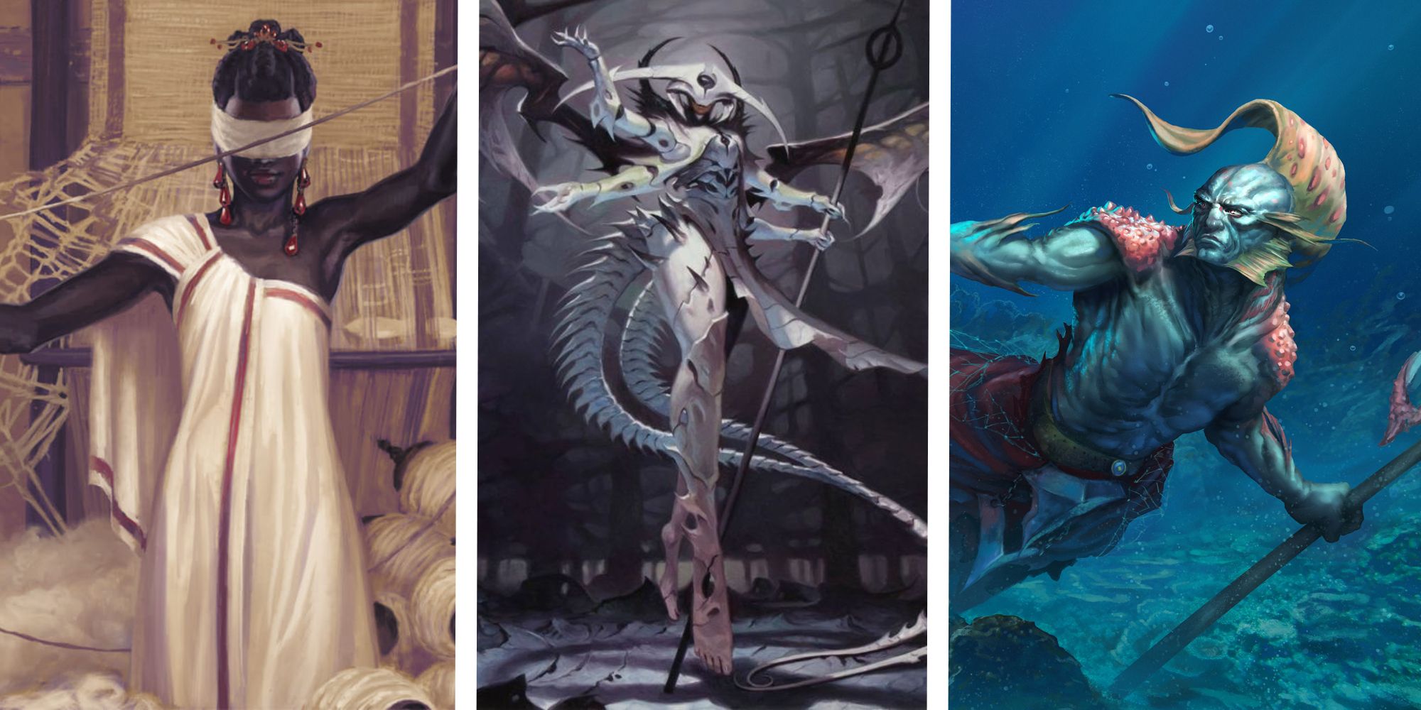 A collage featuring Commander Tymna, Atraxa, and Thrasios.