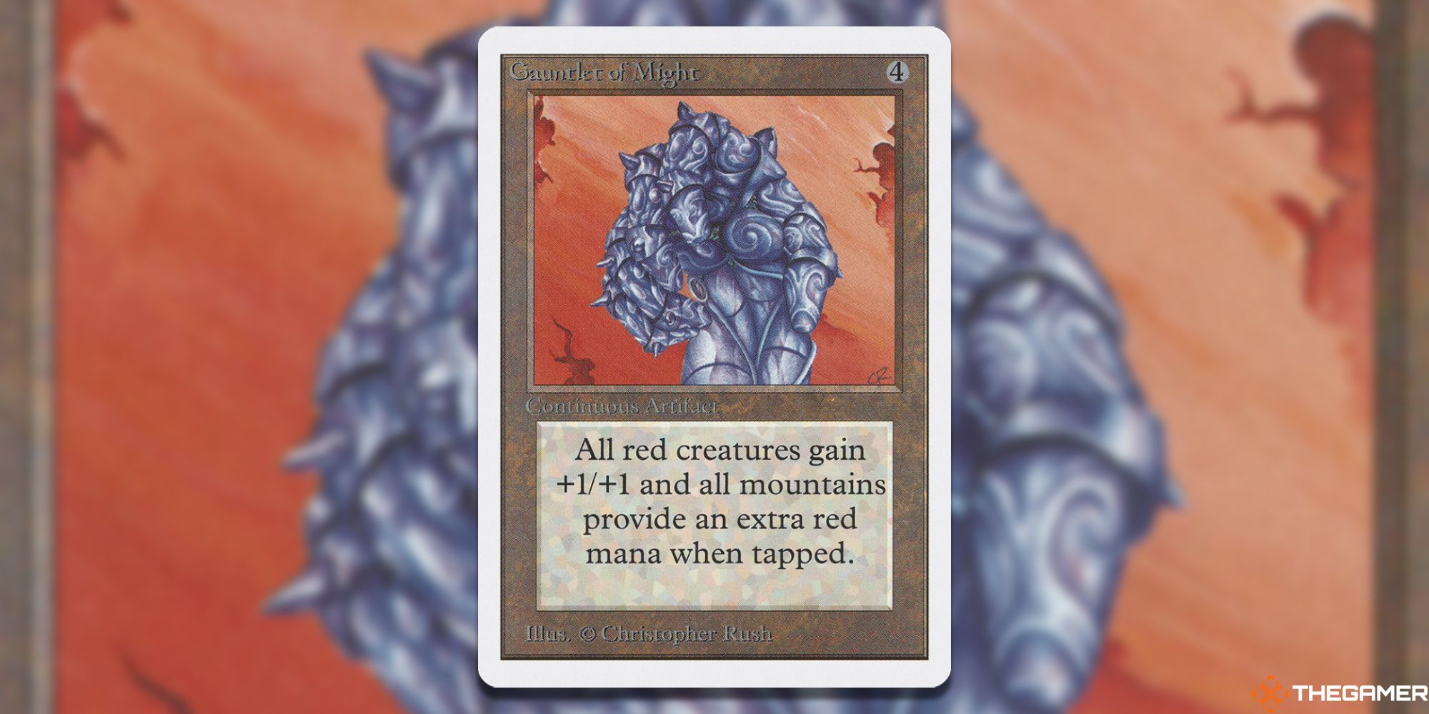 Image of the Gauntlet of Might card in Magic: The Gathering, with art by Christopher Rush