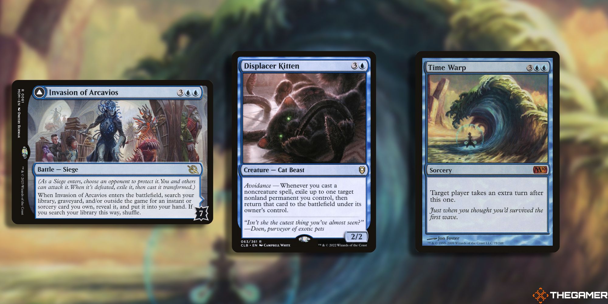 MTG Invasion of Arcavios Displacer Kitten and Time Warp