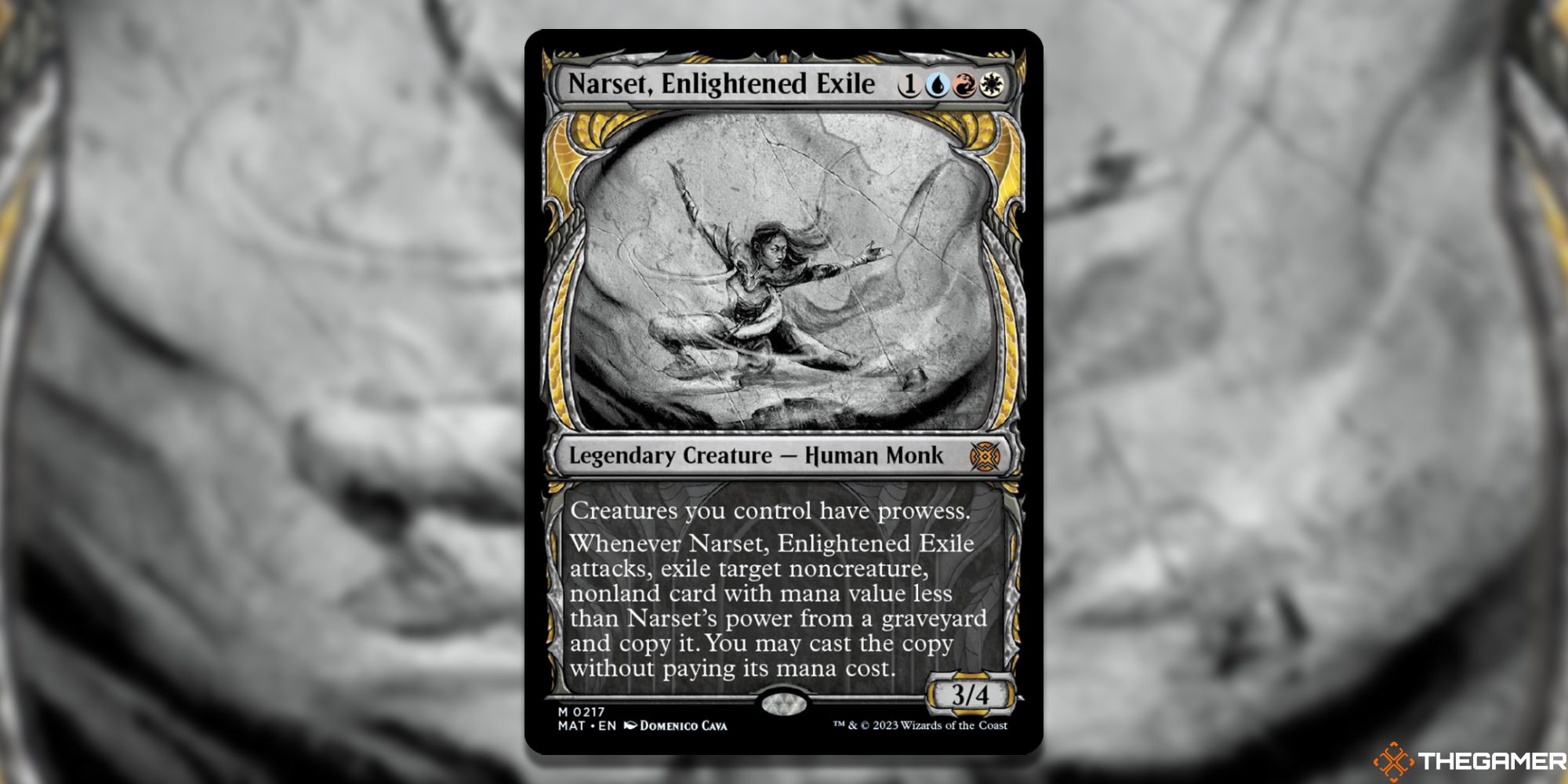 Image of the Narset, Enlightened Exile card in Magic: The Gathering, with art by Domenico Cava