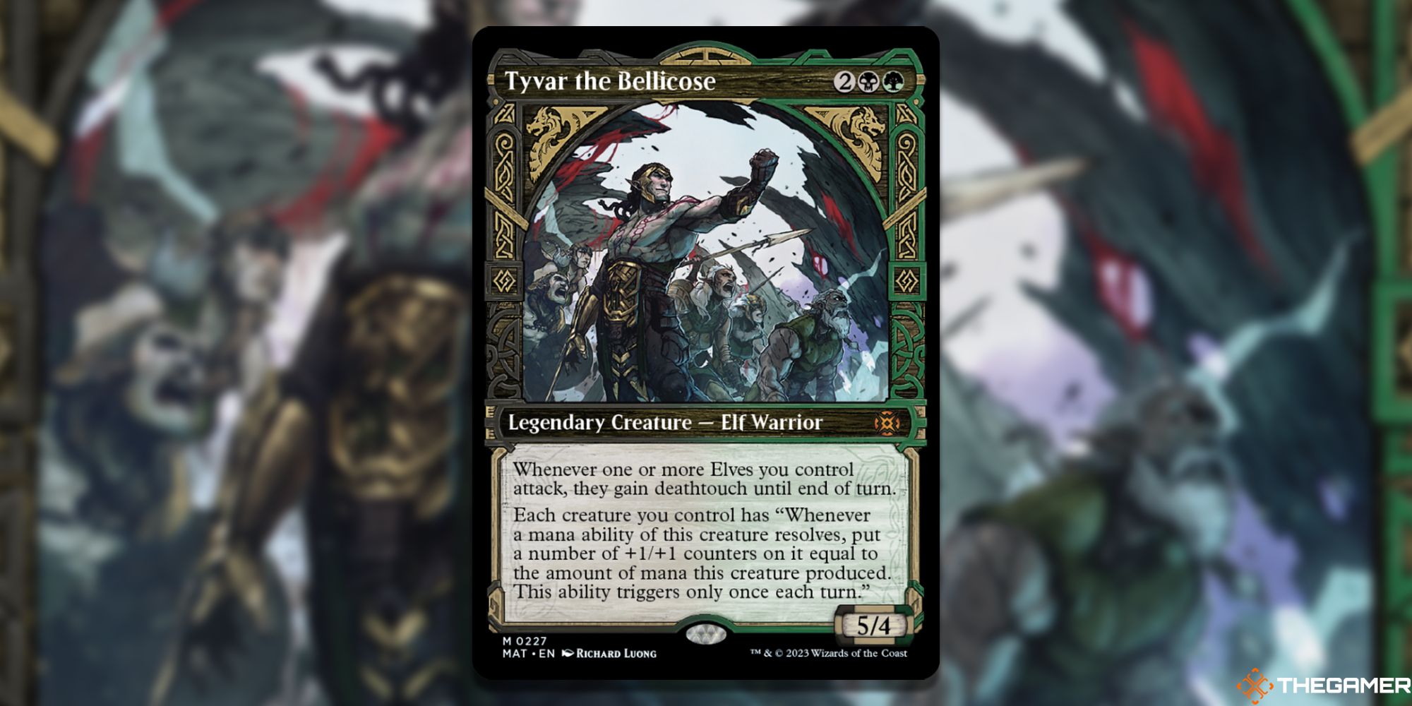 Image of the Tyvar the Bellicose card in Magic: The Gathering, with art by Richard Luong