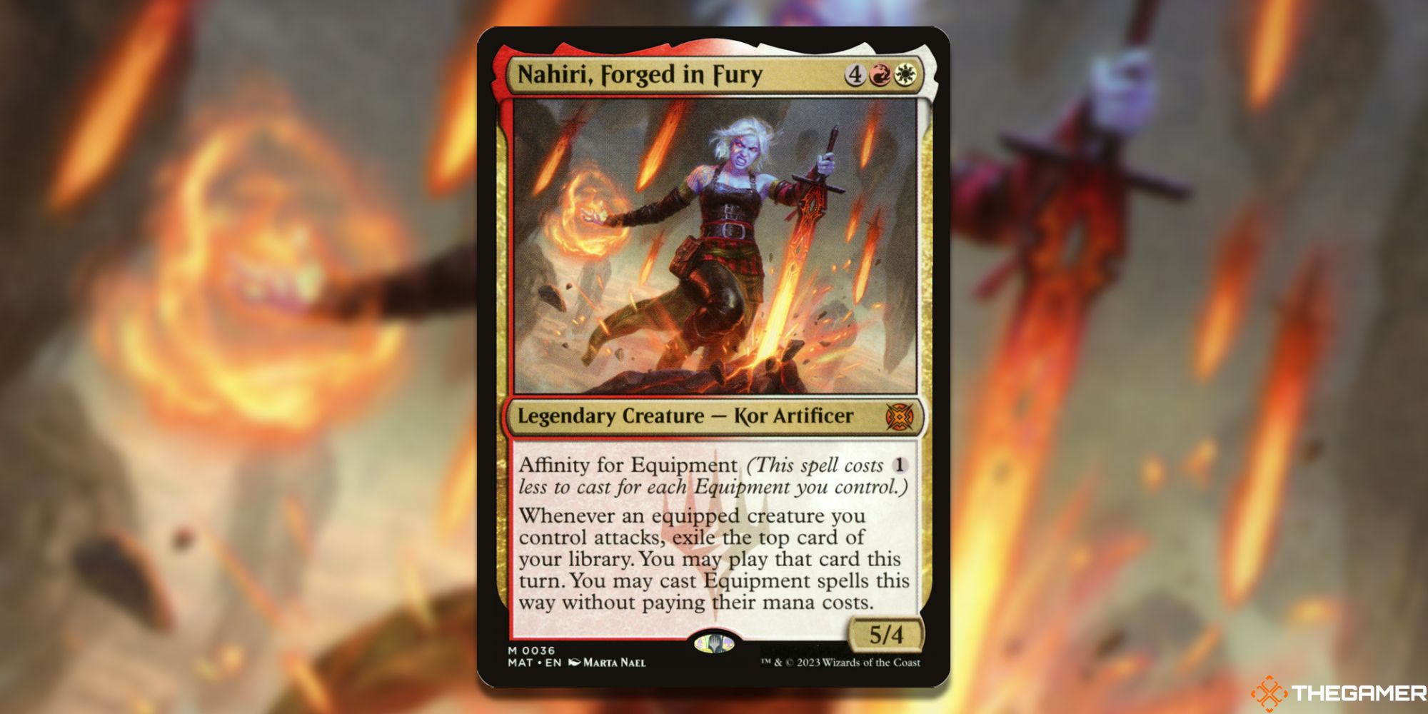 Image of the Nahiri, Forged in Fury card in Magic: The Gathering, with art by Marta Nael