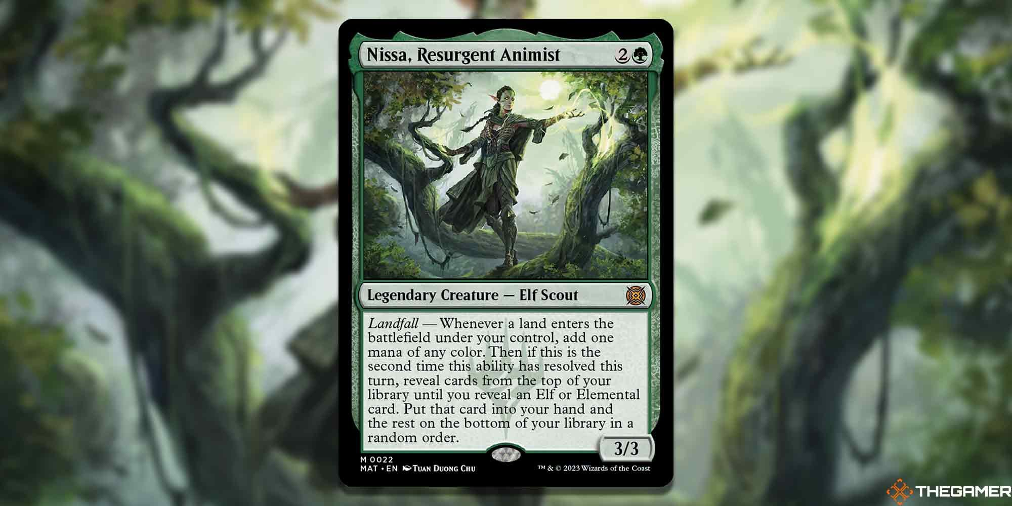 Nissa, Resurgent Animist card and artwork in Magic: The Gathering.