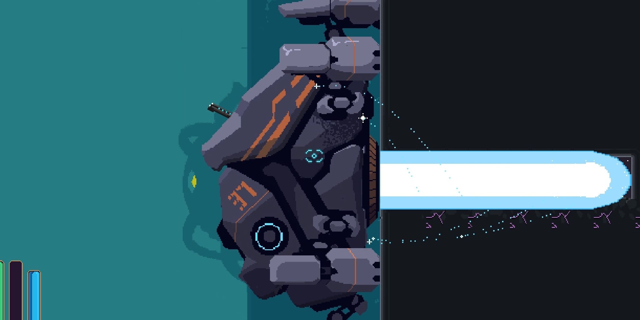 The Robospider shoots the Plasma Drill into a mine