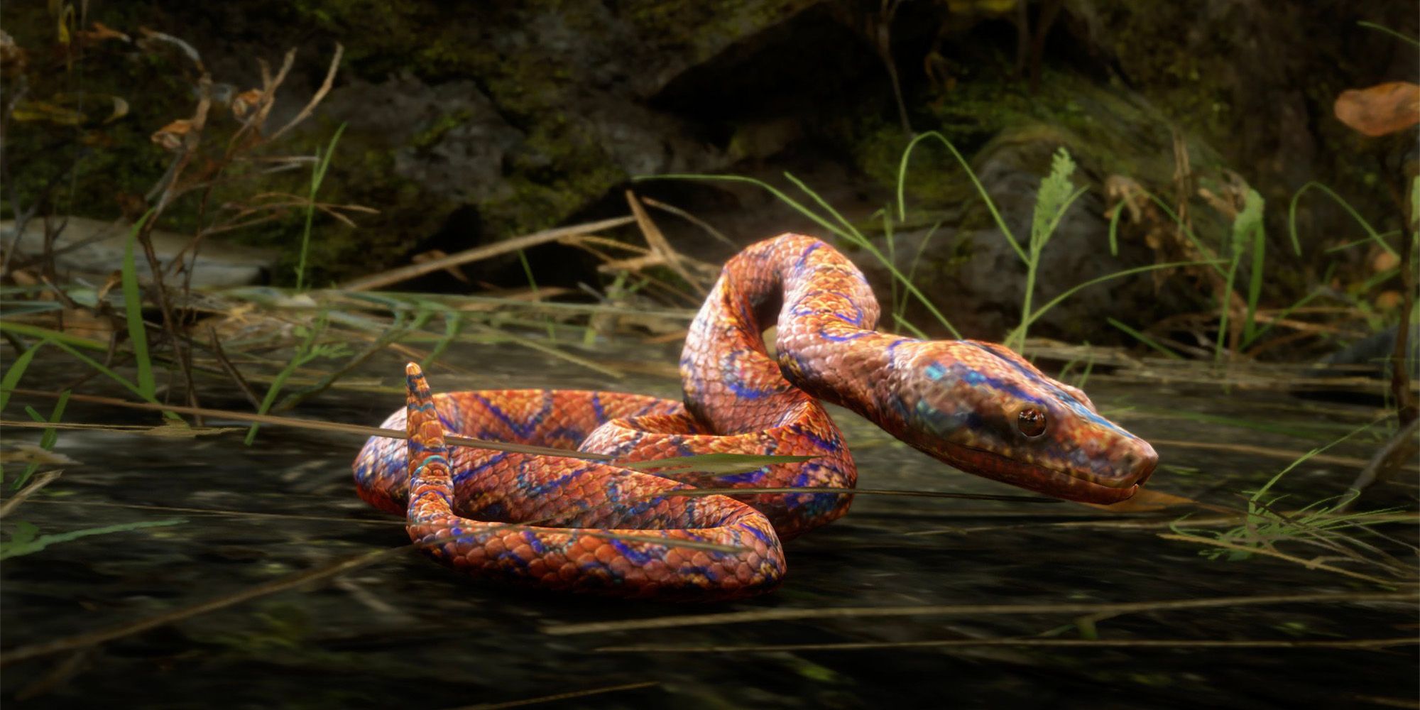 rainbow boa snake from guarma in red dead redemption 2
