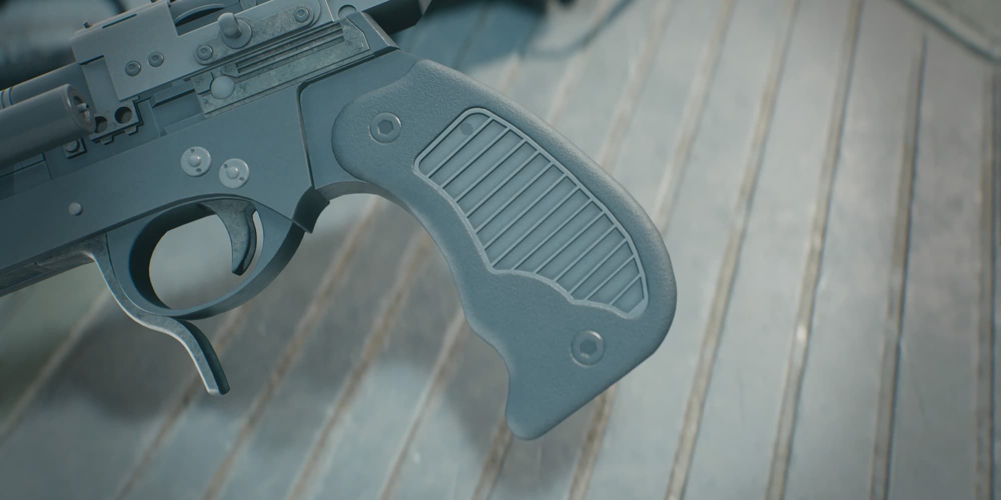 The RSKF-44 Grip has been placed on Cal's blaster in Star Wars Jedi: Survivor.