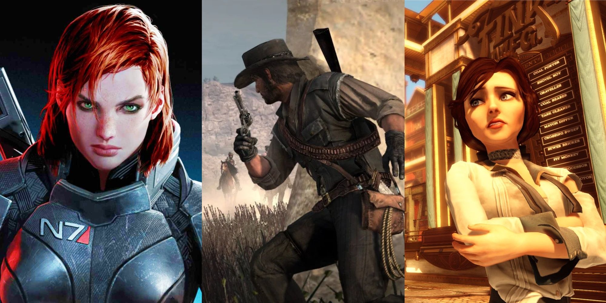 Commander Shepard, John Marston takes cover, Bioshock Infinite Elizabeth
