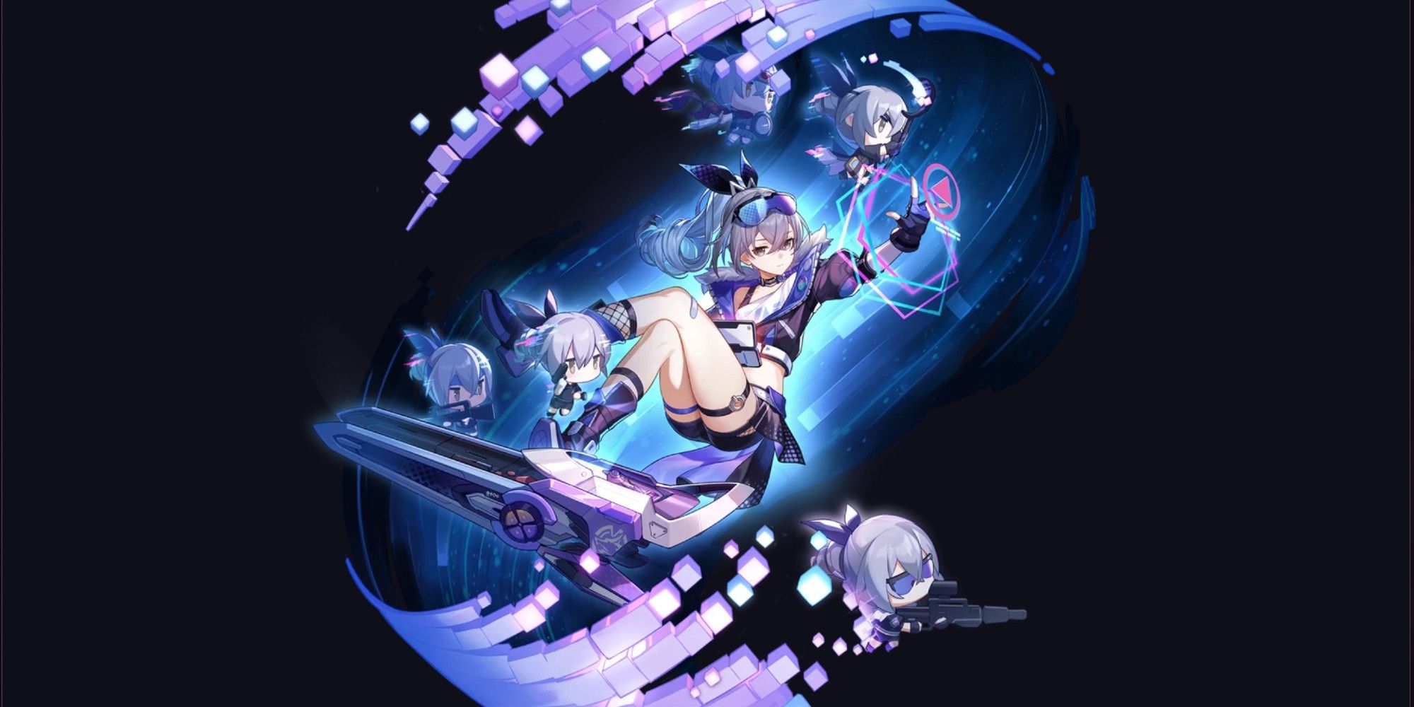 Silver Wolf is surrounded by data and her hacking avatars