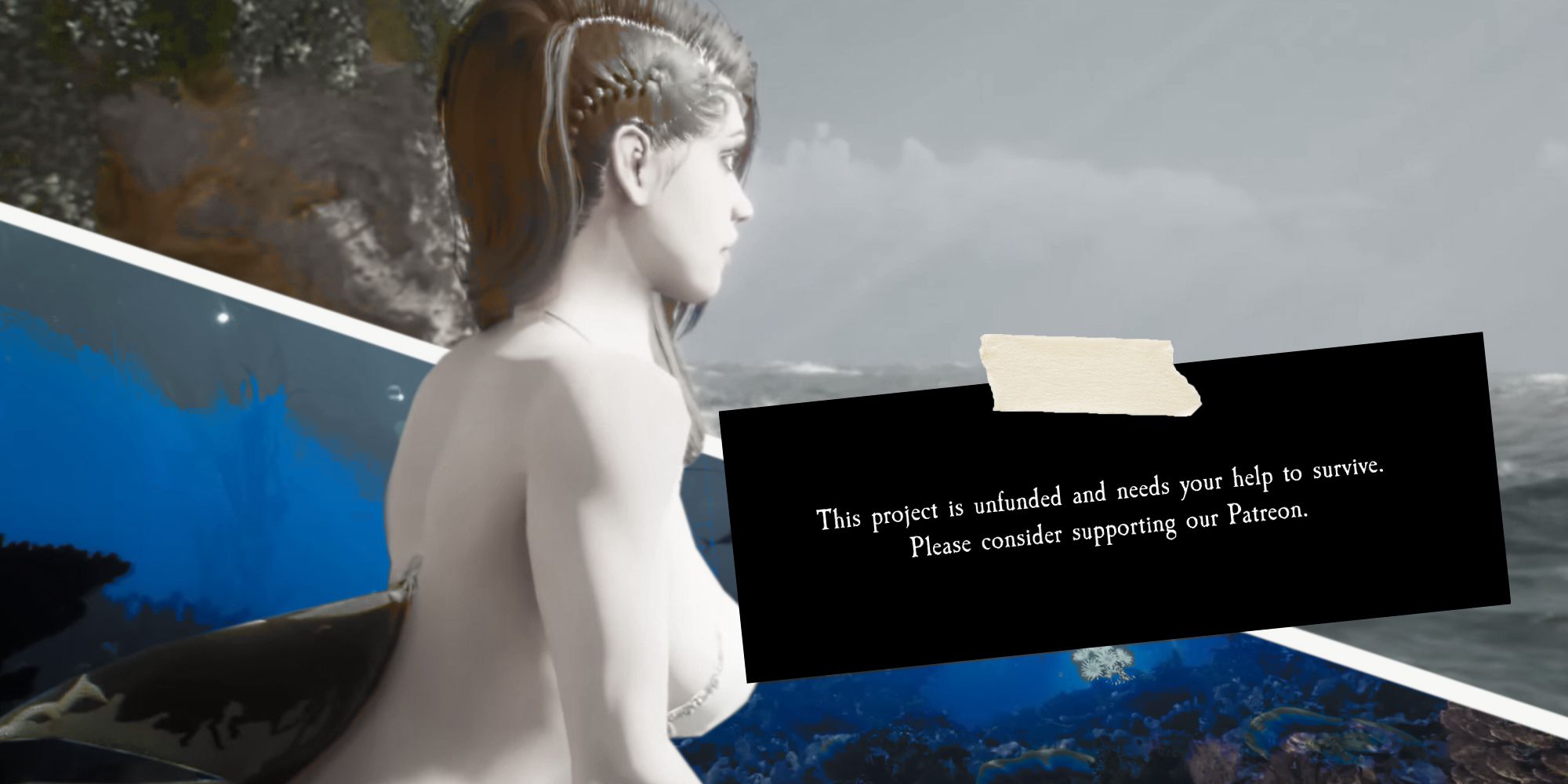 Siren mermaid game with message from devs