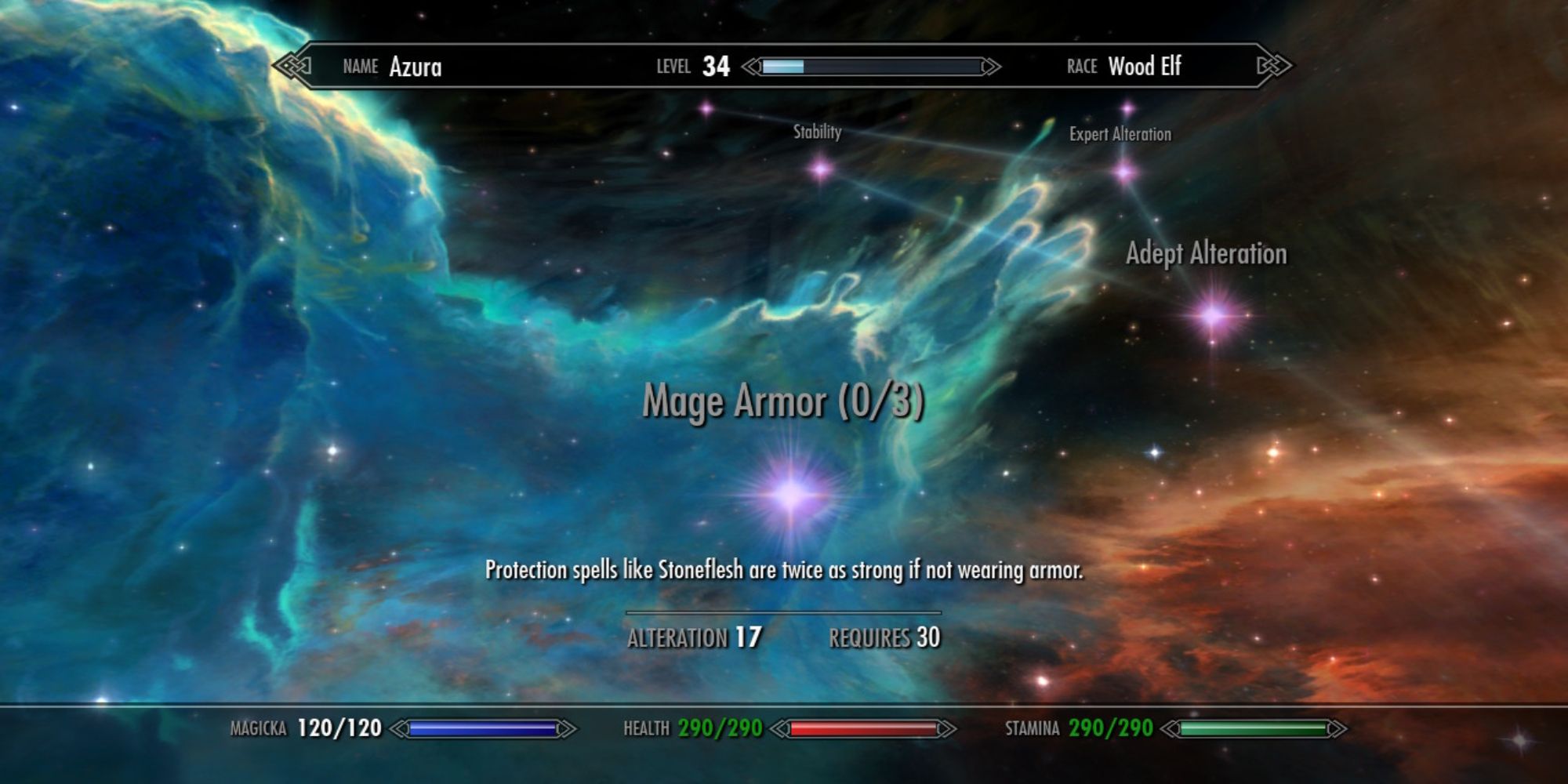 Skyrim Alteration Mage Armor Perk Tree