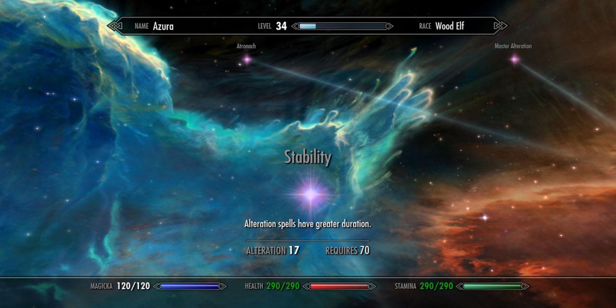 Skyrim Alteration Stability Perk Tree