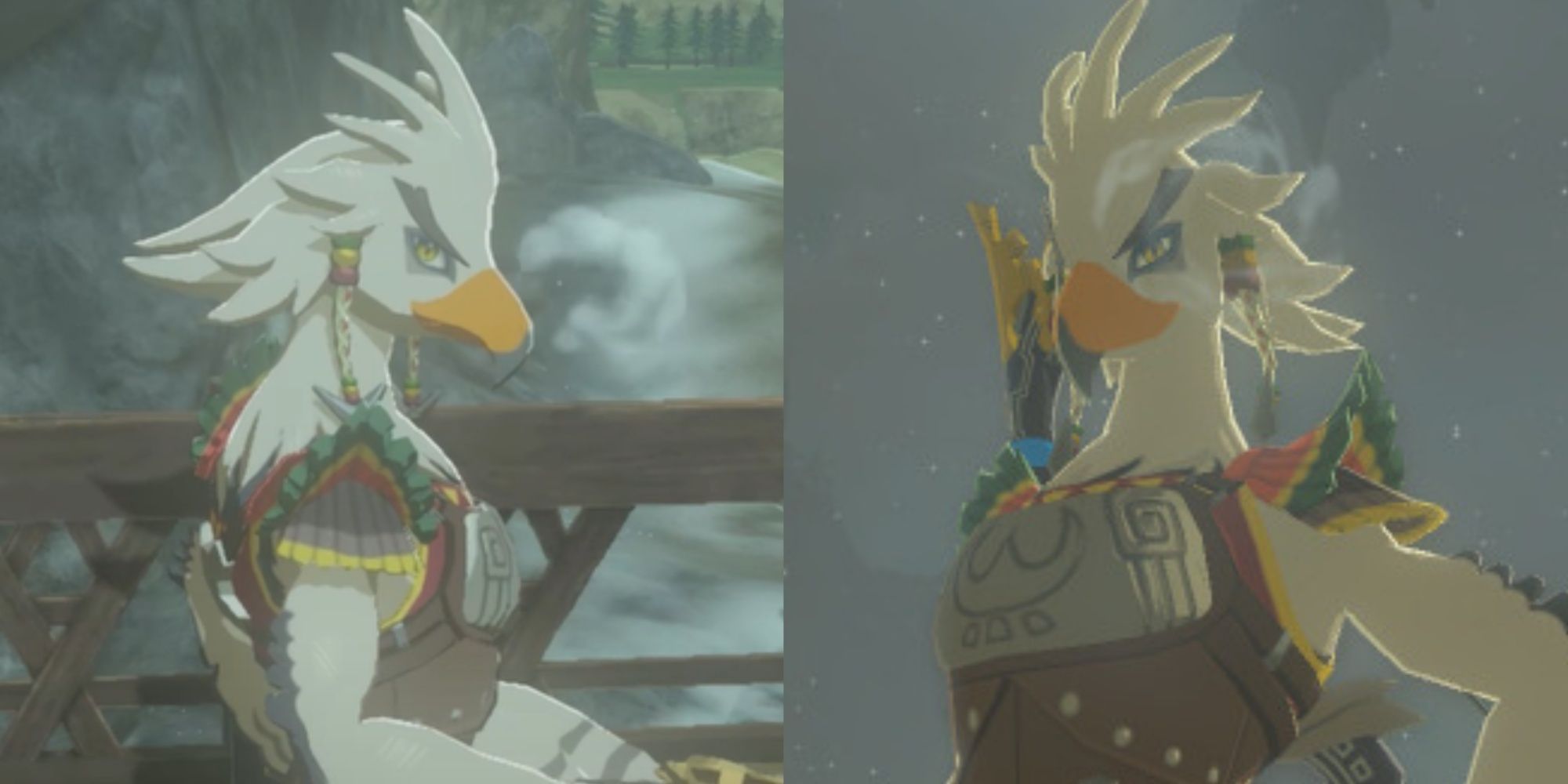 Split image of Teba in Breath of the Wild and Tears of the Kingdom