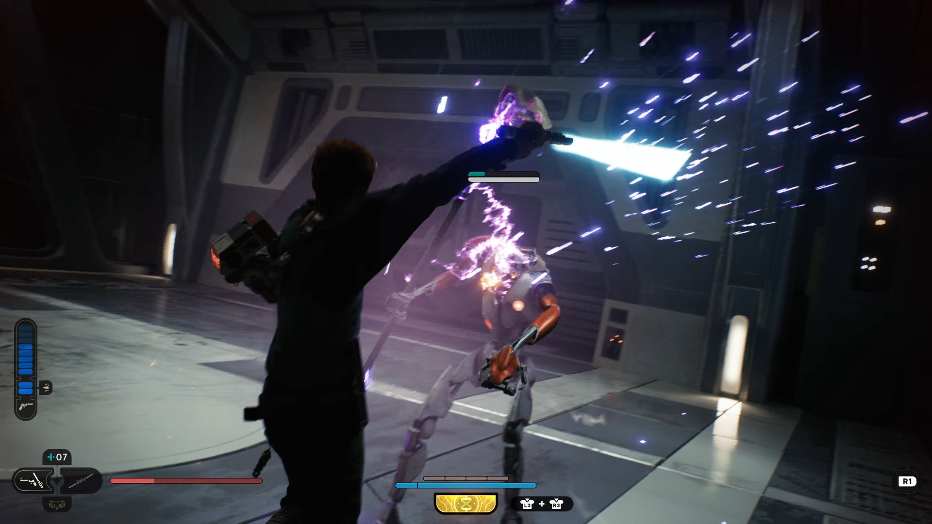 Star Wars Jedi Survivor, Cal beheading a Magnadroid