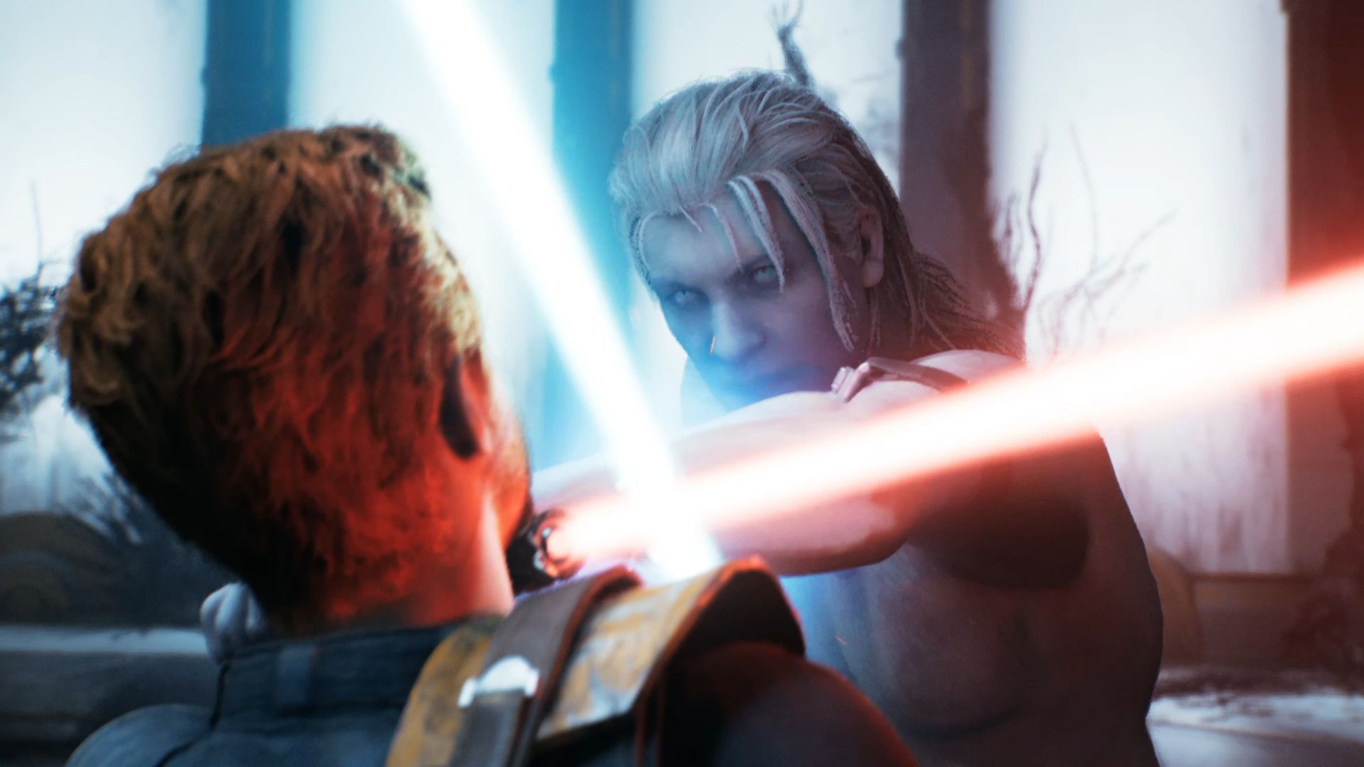 Star Wars Jedi Survivor, Cal crossing swords with Dagan