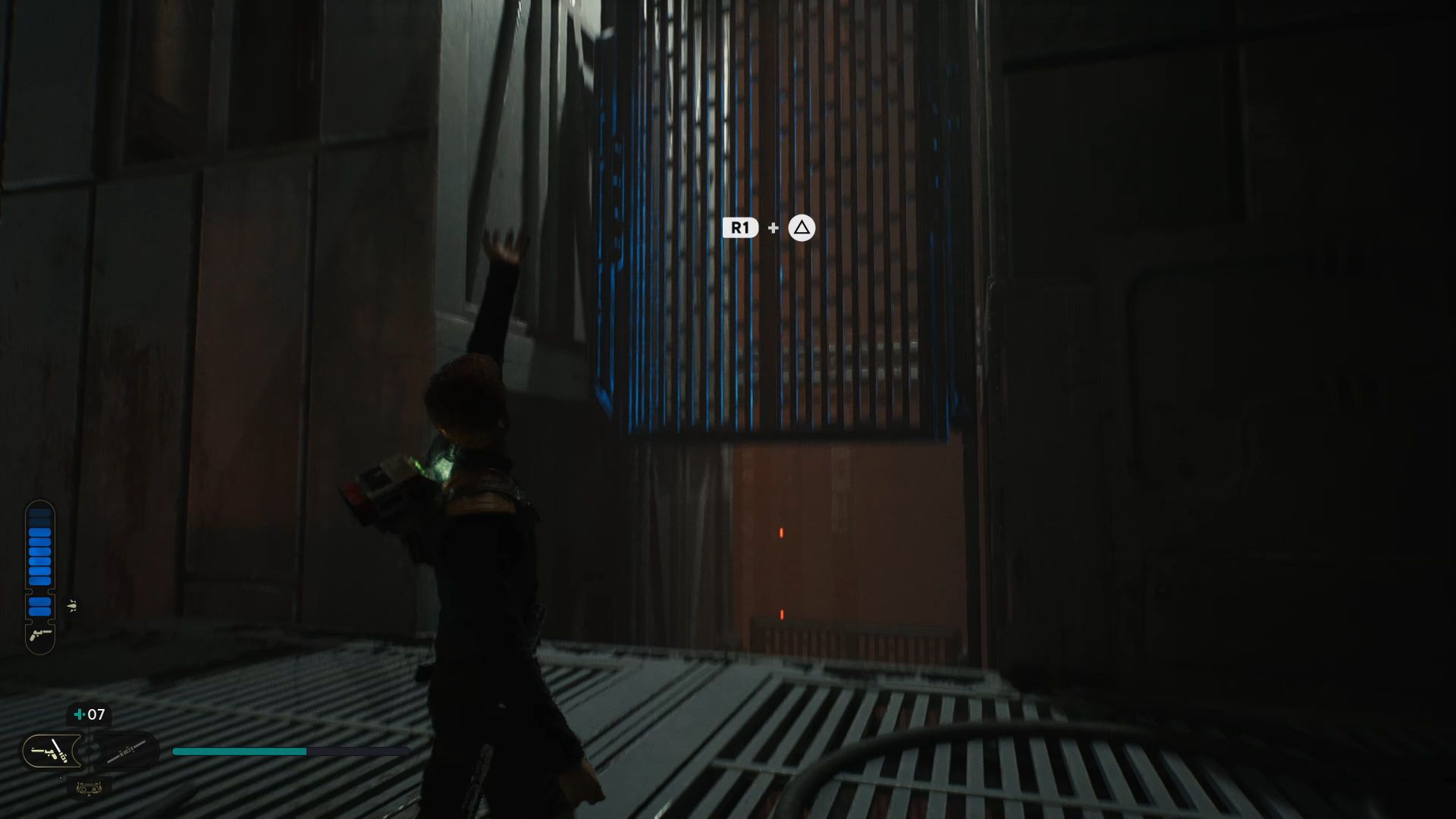 Star Wars Jedi Survivor, Cal lifting the grating