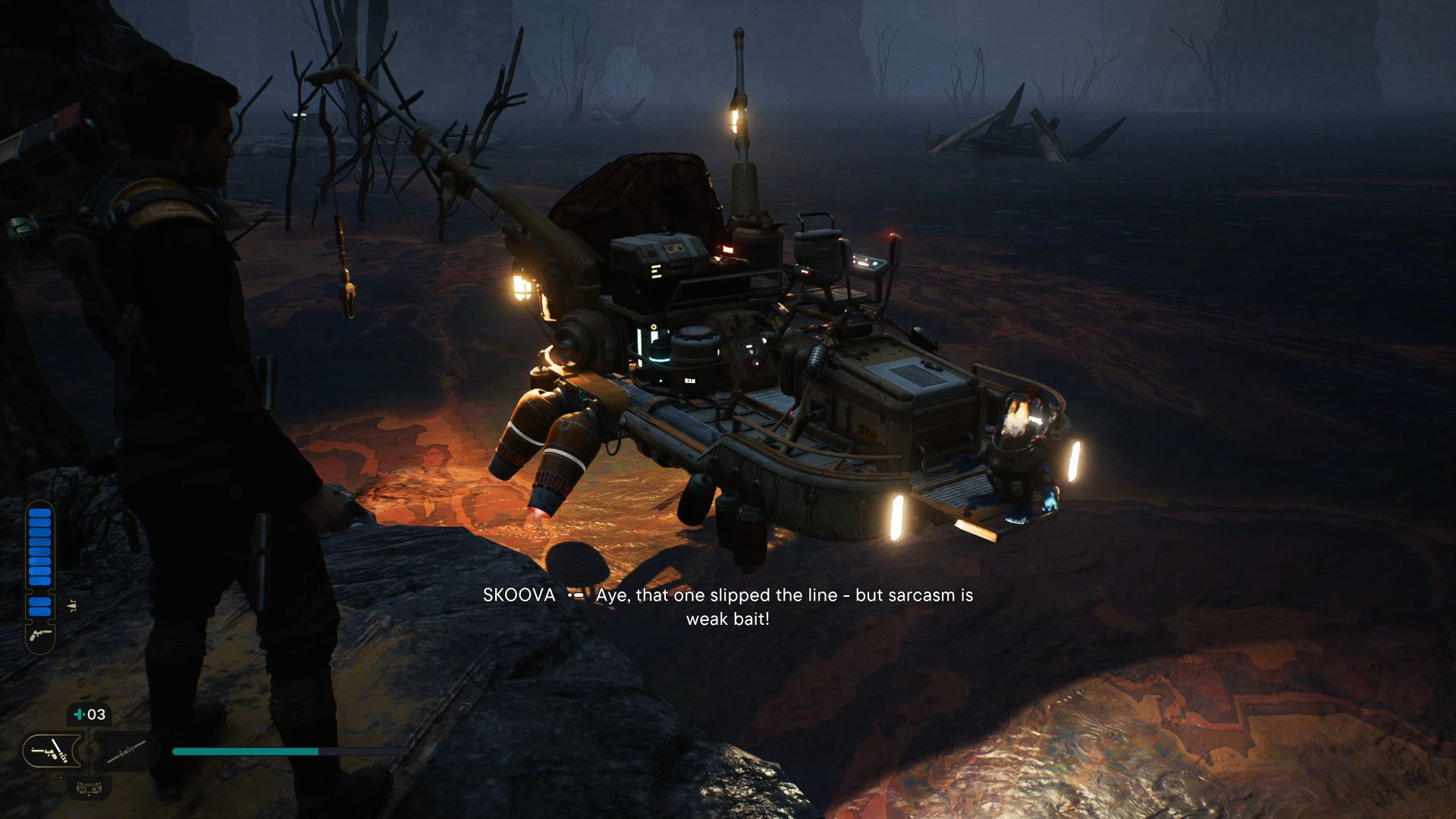 Star Wars Jedi Survivor, Finding Skoova in the bog