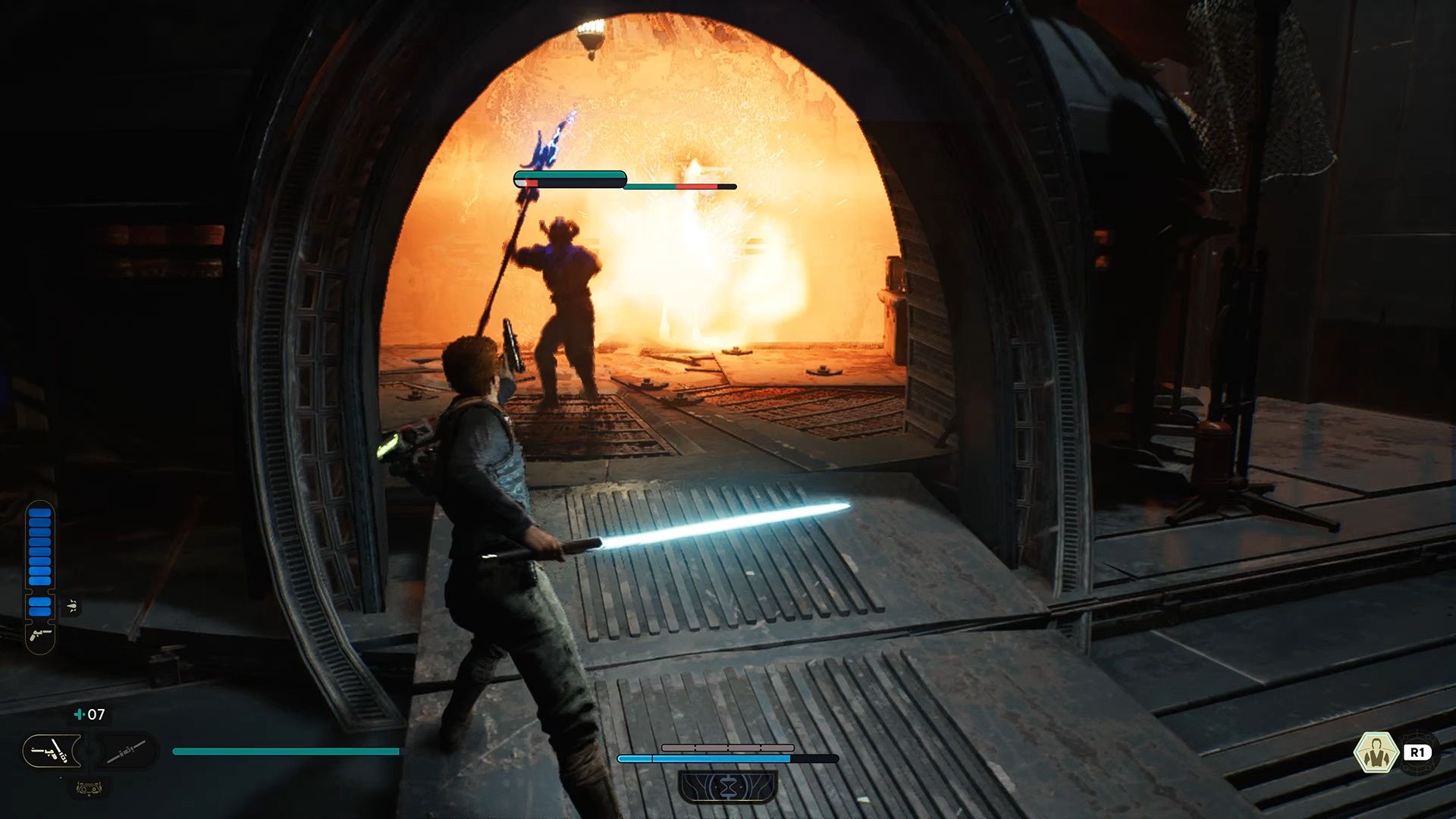 Star Wars Jedi Survivor, Force Pushing the explosion