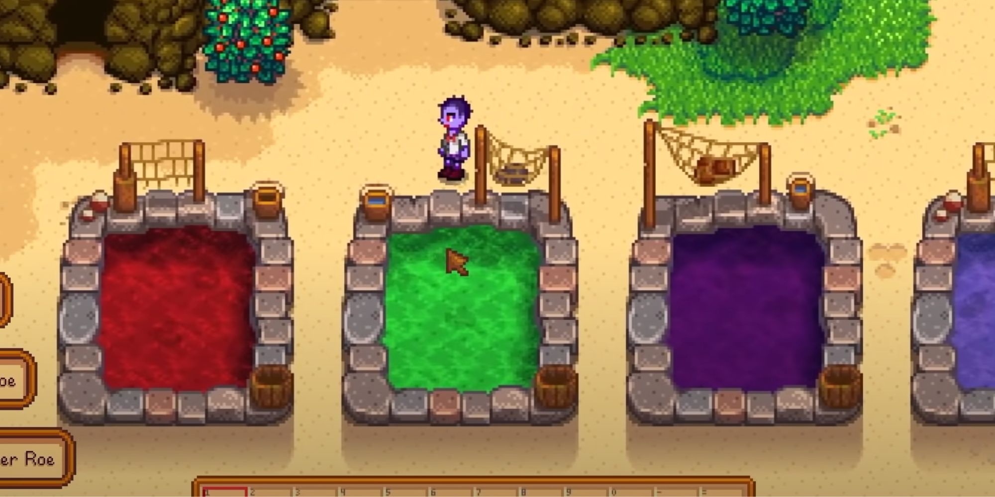 4 Stardew Valley fish ponds of variety colors