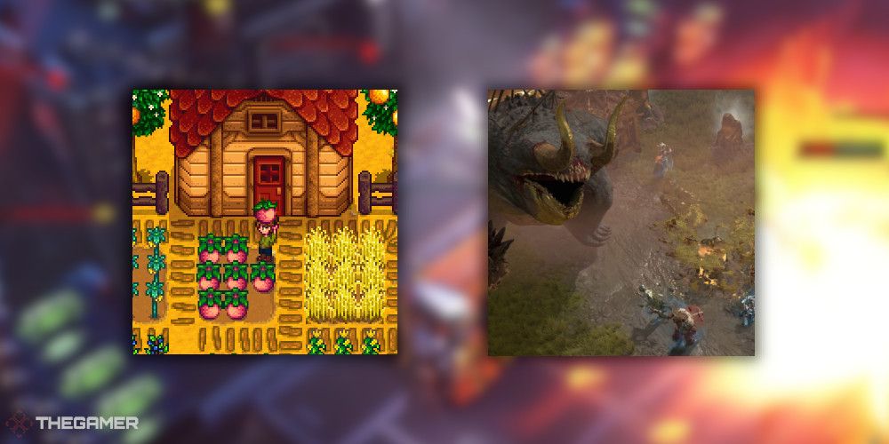 Stardew Valley and Diablo 4 Gameplay over XCOM 2 Gameplay