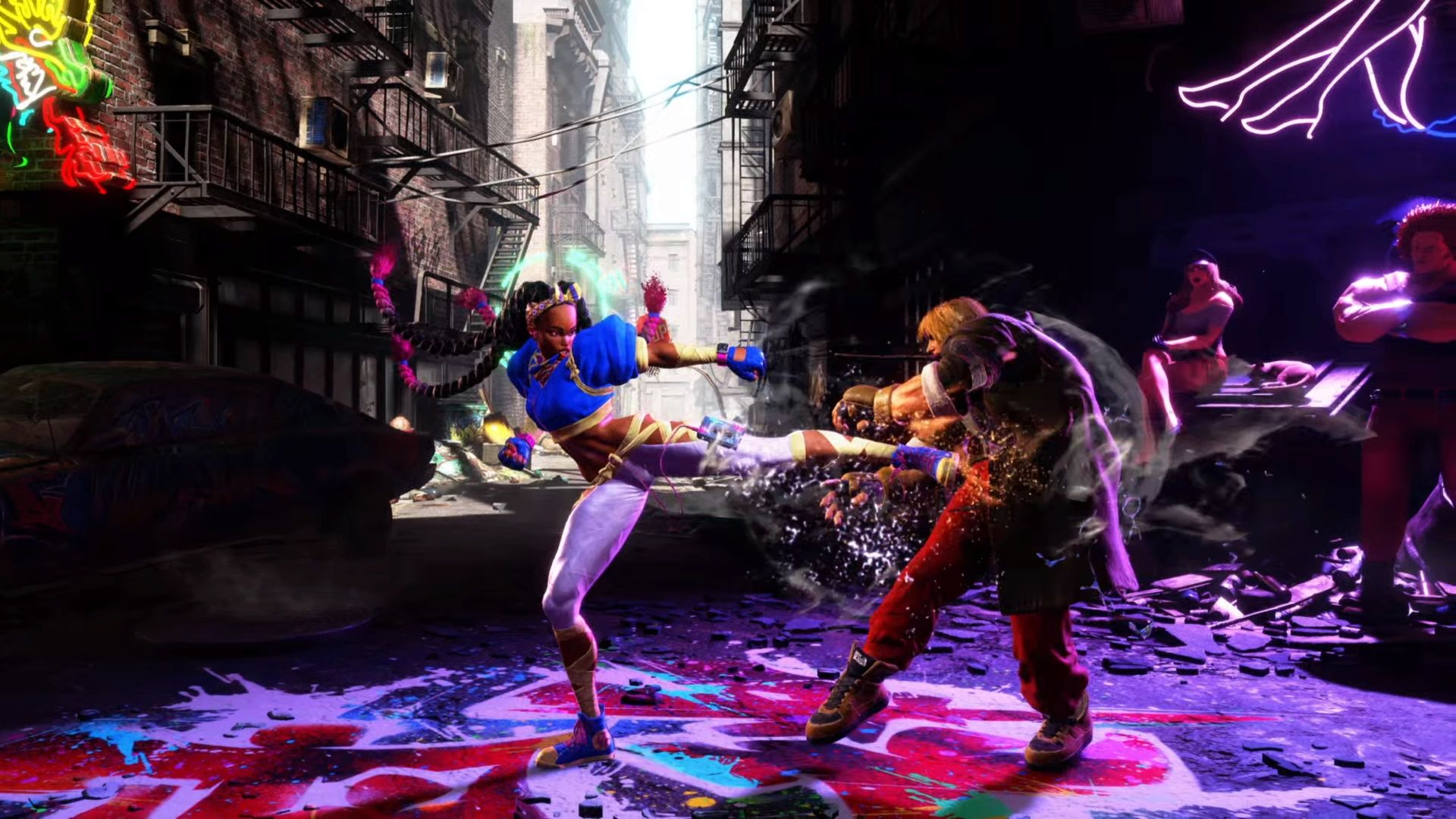 Street Fighter 6, Kimberly Guide, Kimberly kicking Ken in the gut