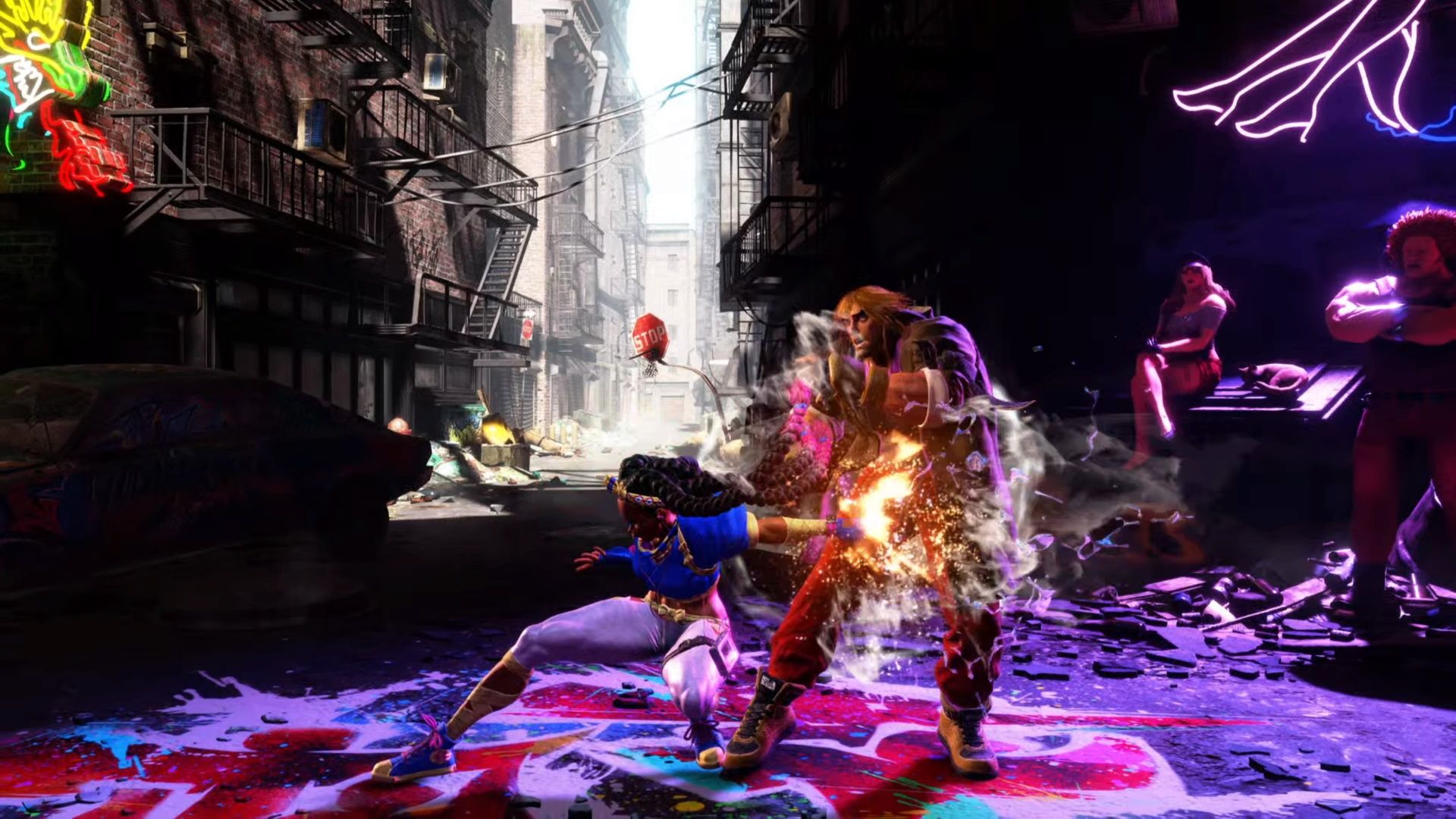 Street Fighter 6, Kimberly Guide, Kimberly landing her crouching medium punch on Ken
