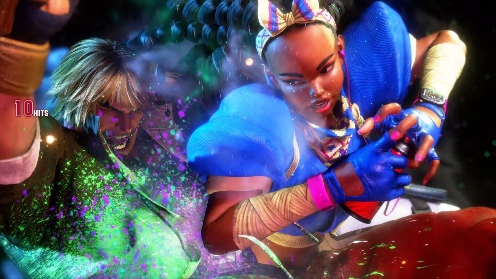Street Fighter 6, Kimberly Guide, Kimberly lands a giant elbow on Ken