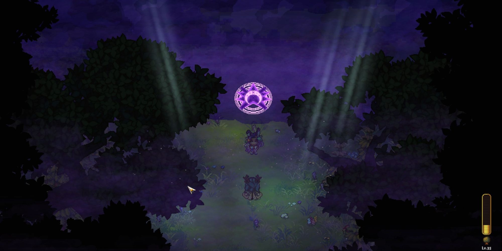 sun haven player walking up to sealed forest with catherine