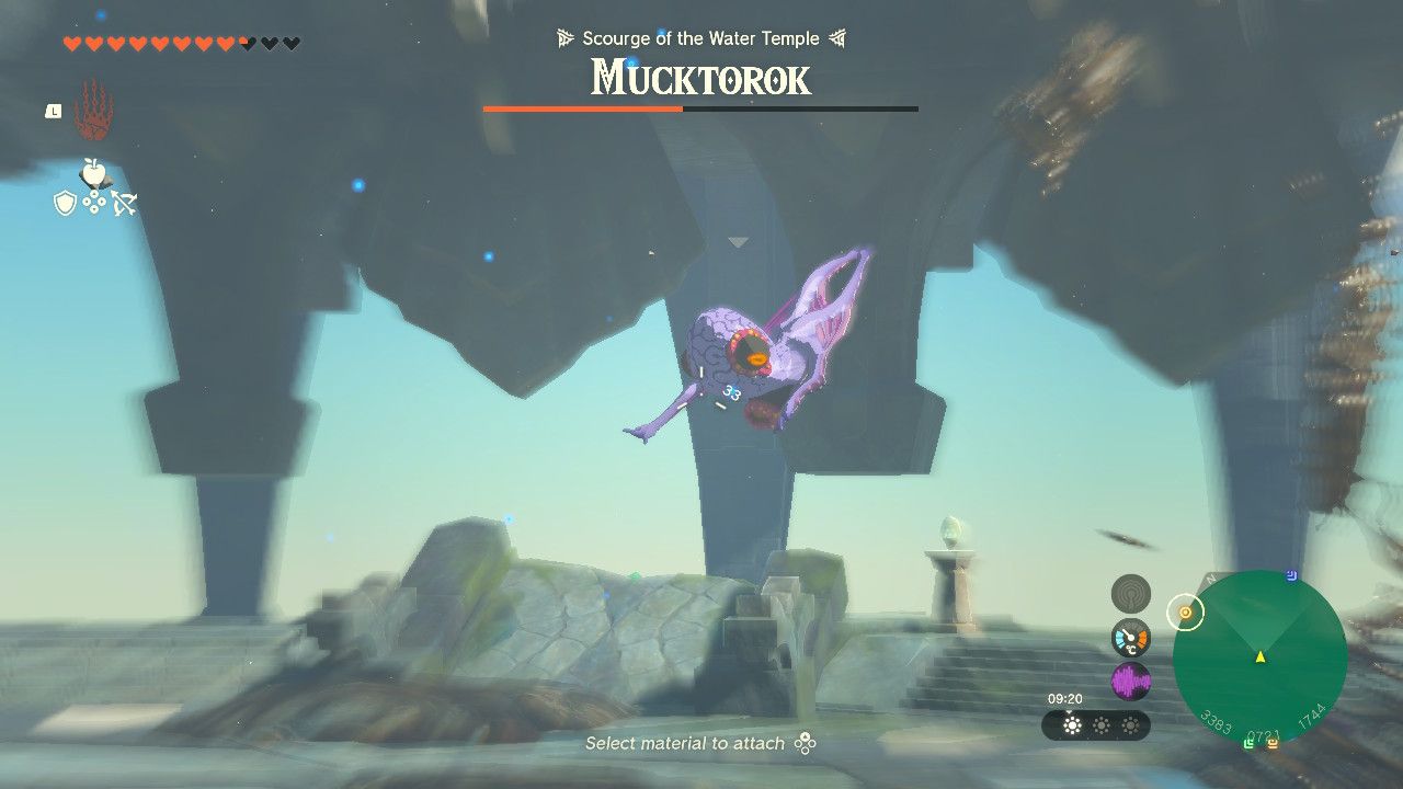 Tears of the Kingdom - Aiming an arrow at the Mucktorok