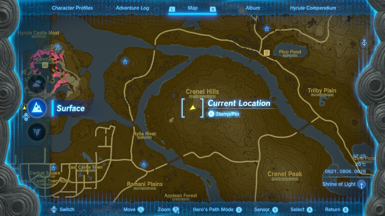 Tears of the Kingdom - Crenel Hills Map