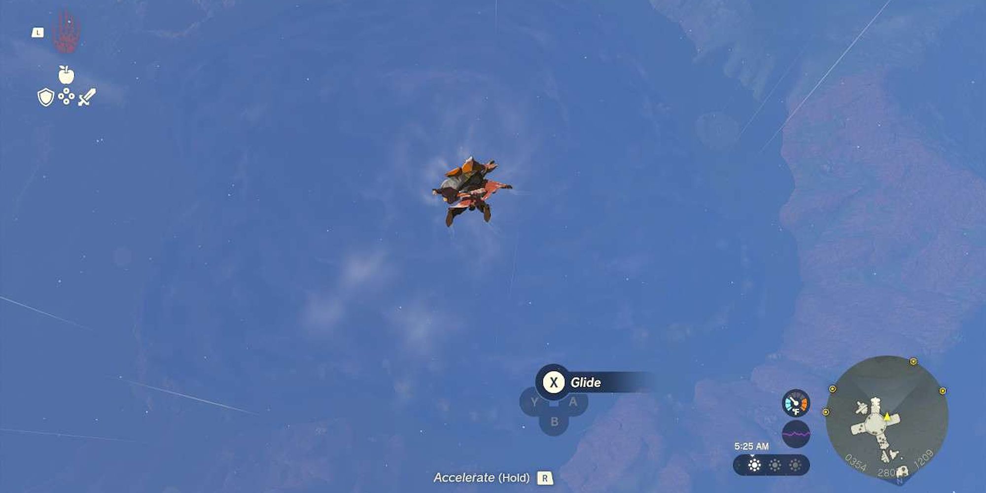 Link Diving Toward Great Hyrule Forest in The Legend of Zelda: Tears of The Kingdom