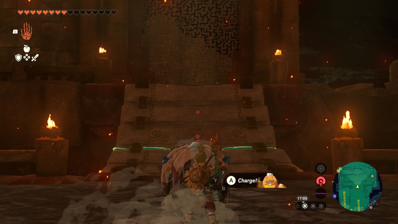 Tears of the Kingdom - Fire Temple - A makeshift bridge ramp