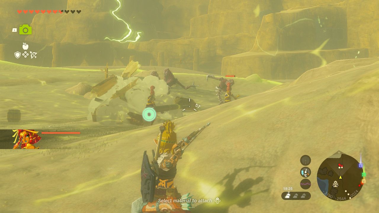 Tears of the Kingdom - Firing arros at Gibdos