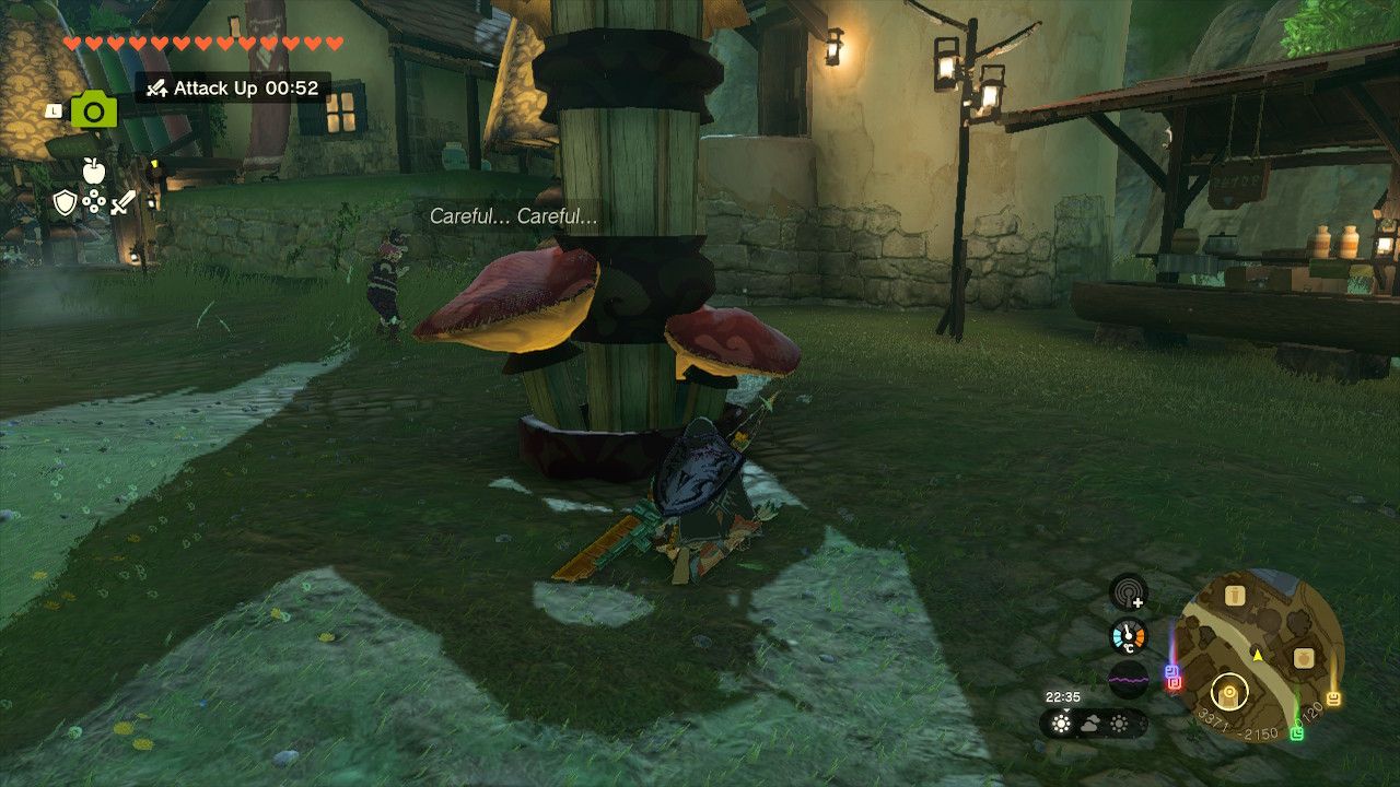 Tears of the Kingdom - Hiding from Cece behind a pillar