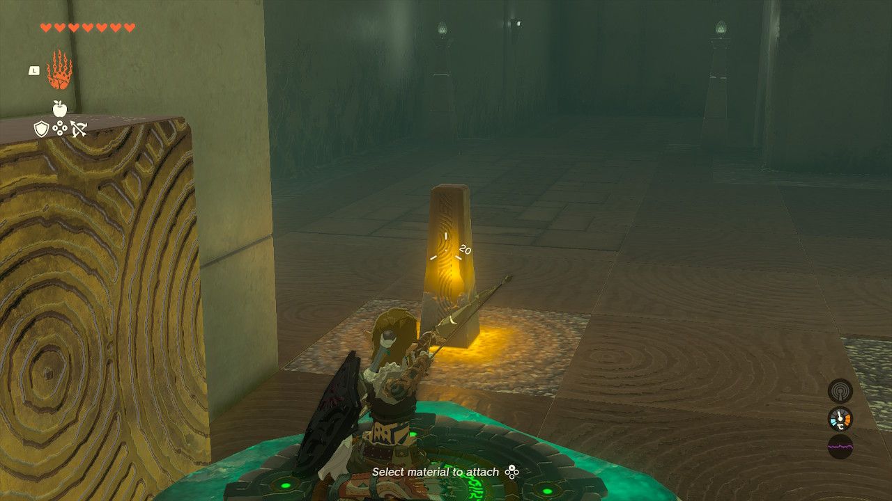 Tears of the Kingdom - Ihen-a Shrine - Shooting an arrow at the push activator