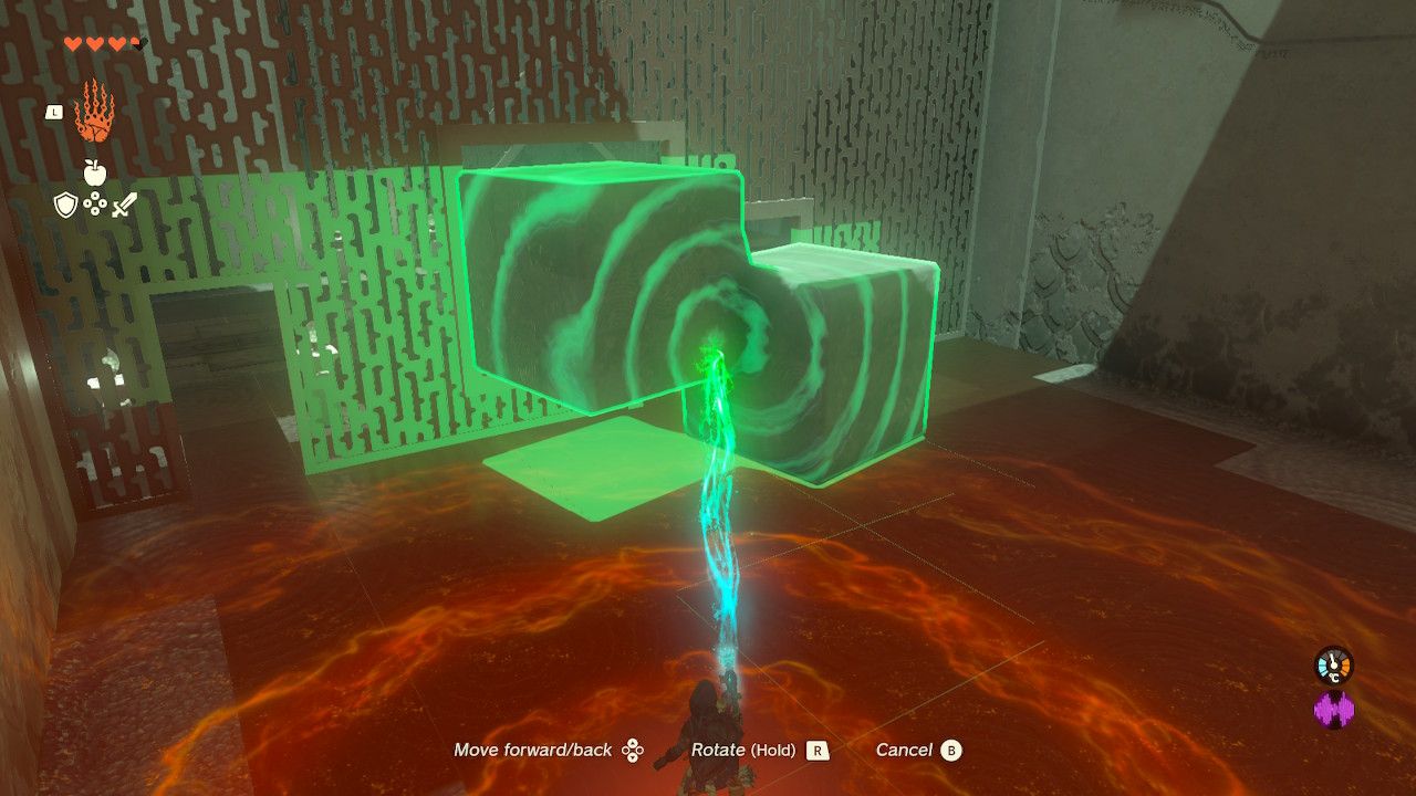 Tears of the Kingdom - Jiosin Shrine - Moving the second shape through a gap