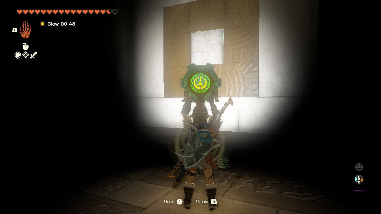 Tears of the Kingdom - Kikakin Shrine - A cube in a wall that can be removed
