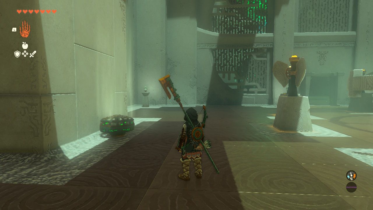 Tears of the Kingdom - Kisinona Shrine - Using a fan as a life