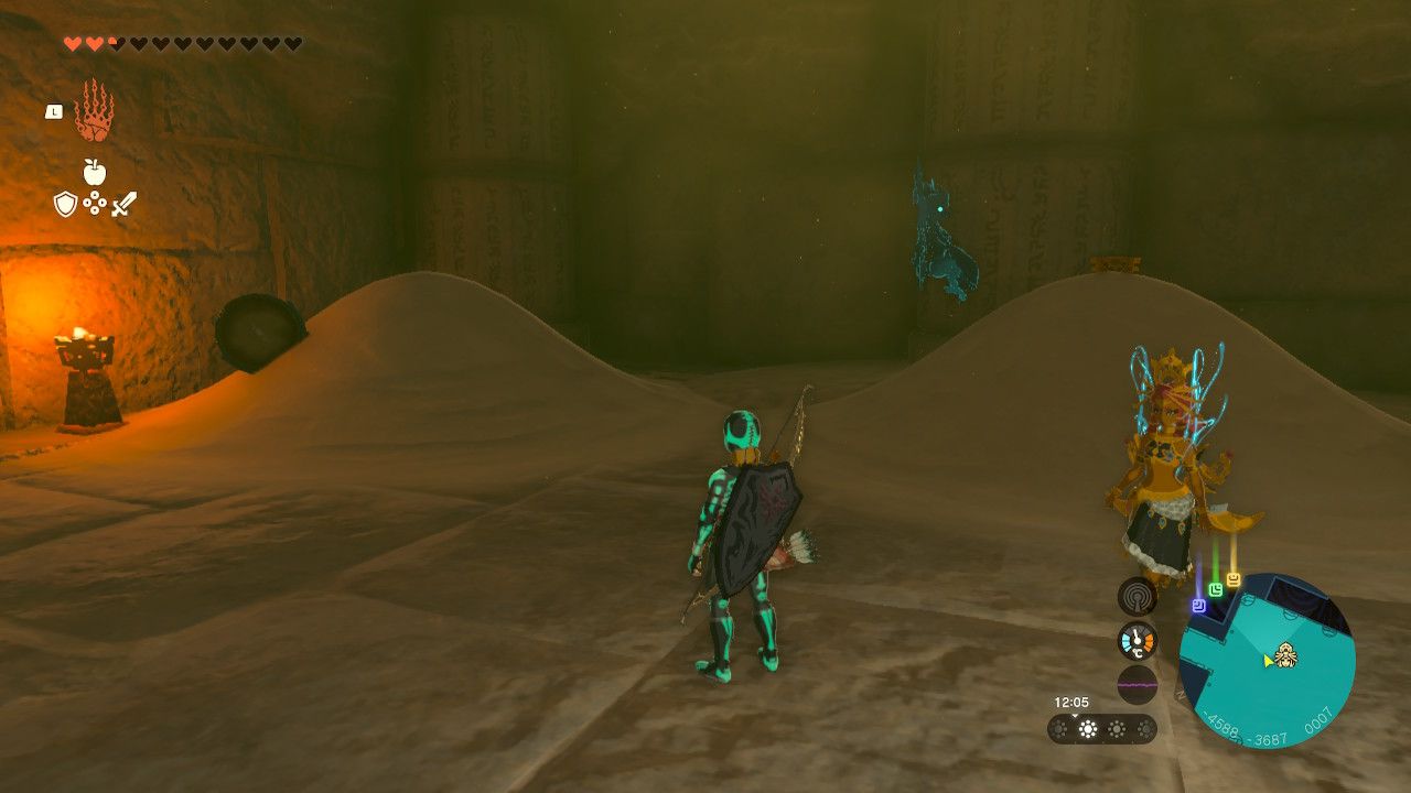 Tears of the Kingdom - Lightning Temple - Sand dunes with objects in them