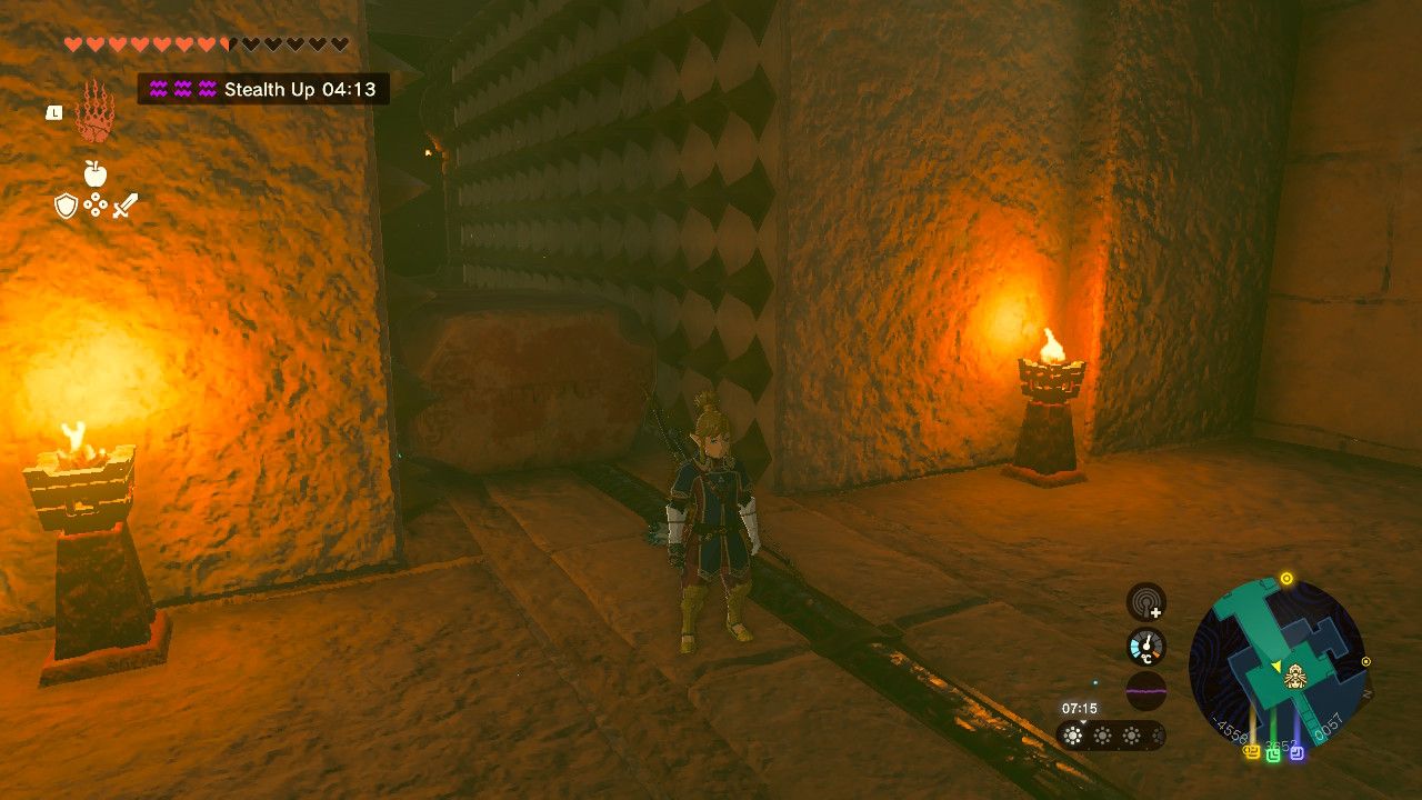 Tears of the Kingdom - Lightning Temple - Stopping a trap with a rock