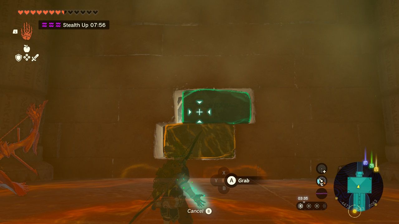 Tears of the Kingdom - Lightning Temple - Using Ultrahand to move rocks