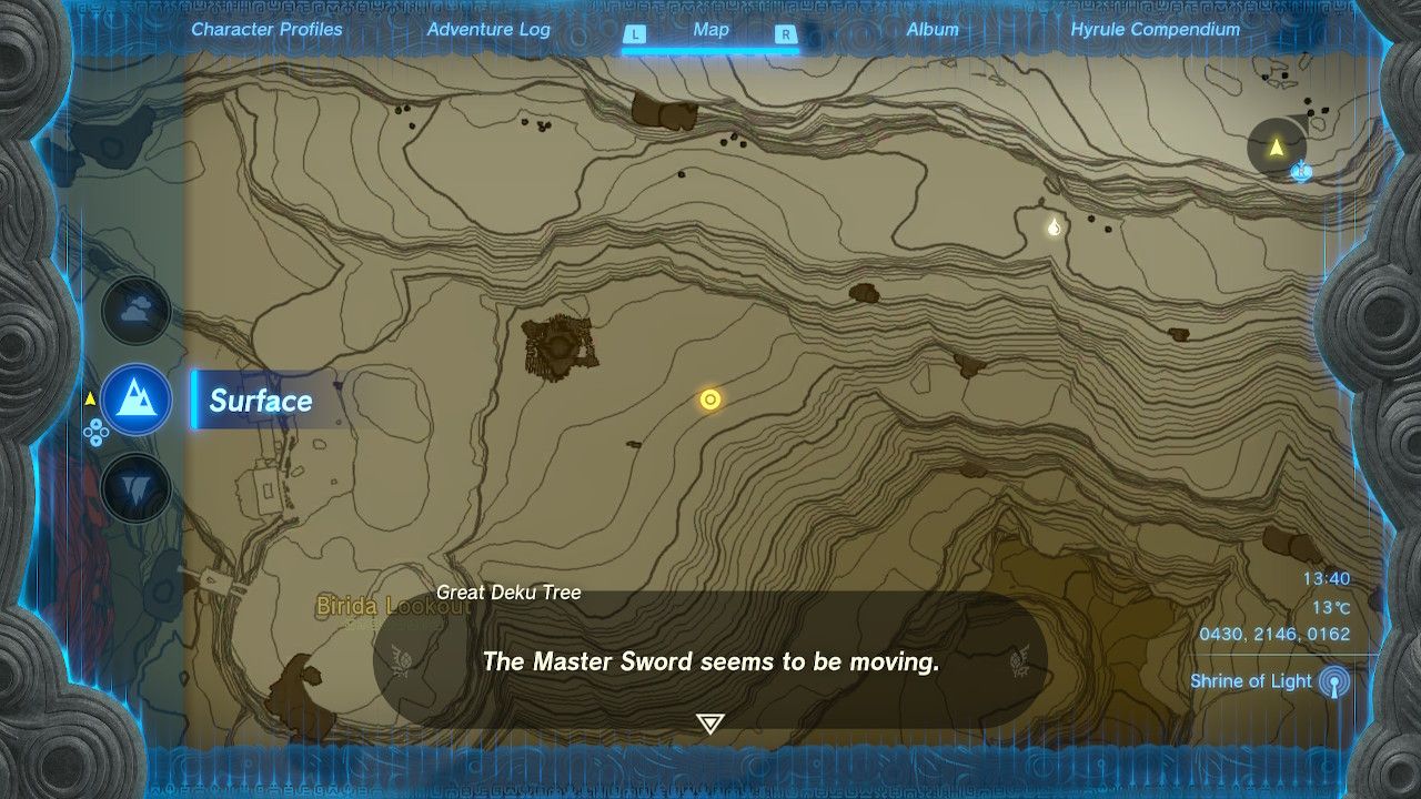 Tears of the Kingdom - Master Sword Location Map