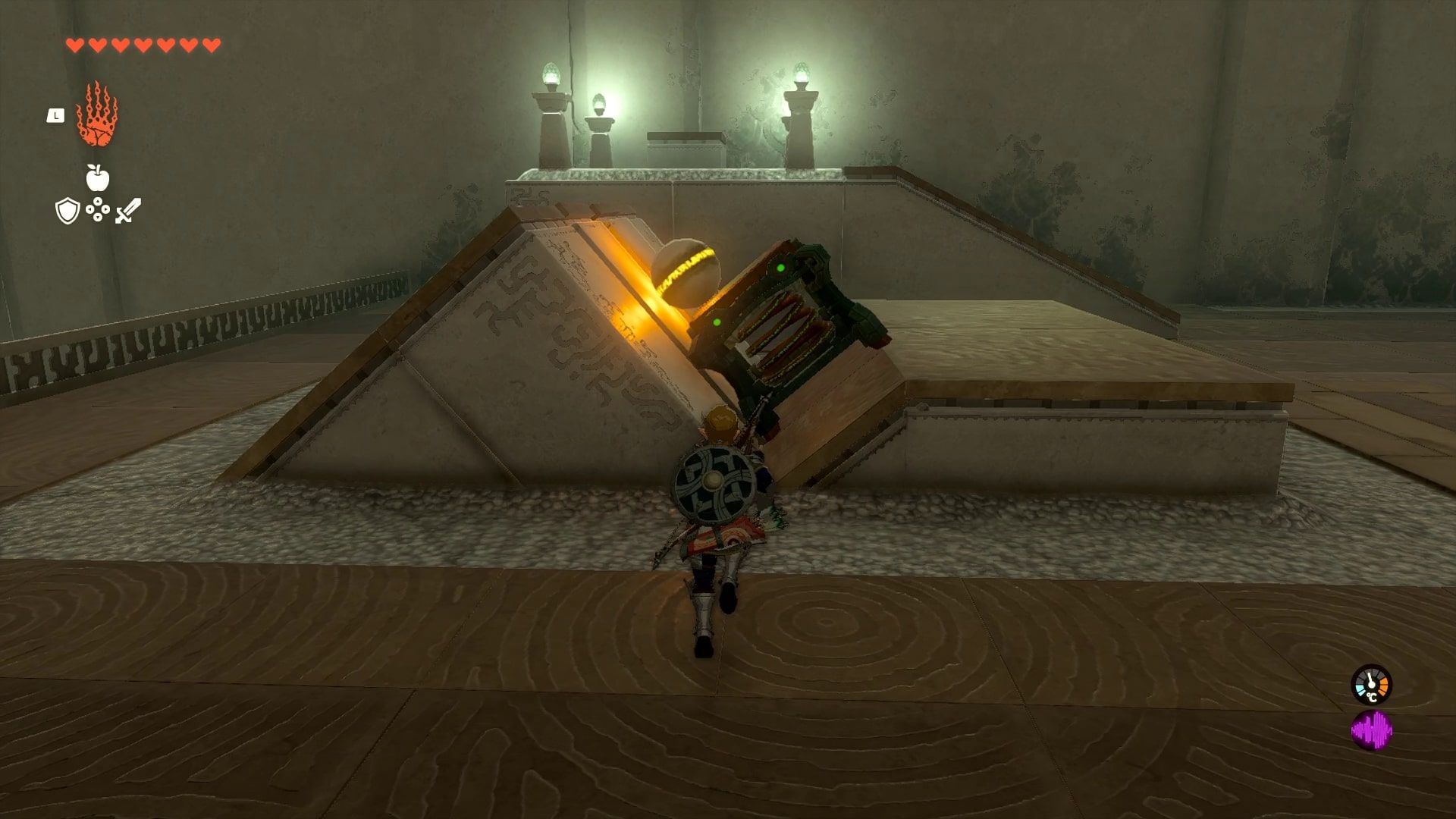 Tears of the Kingdom - Morok Shrine - About to launch a ball