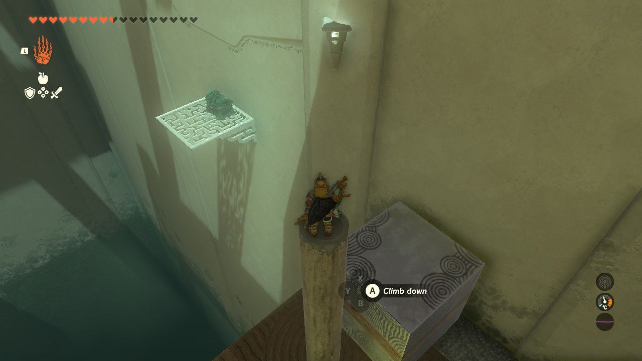 Tears of the Kingdom - Musanokir Shrine - Using a pole as a platform