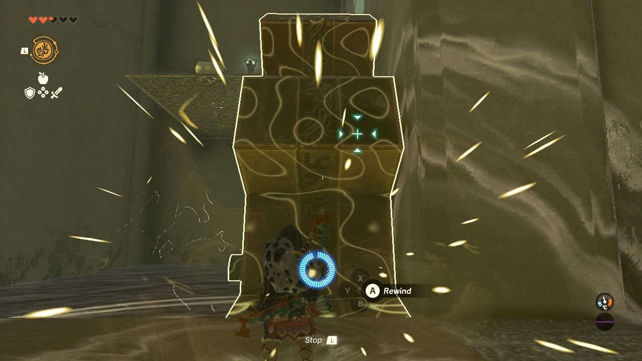 Tears of the Kingdom - Nachoyah Shrine - Using recall to reverse a cogwheel