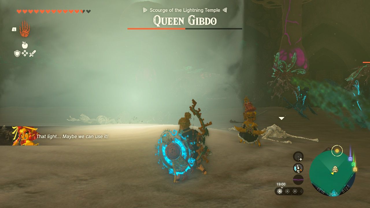 Tears of the Kingdom - Pillar of light during the Queen Gibdo fight