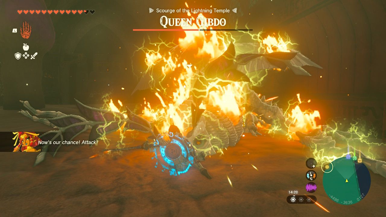 Tears of the Kingdom - Queen Gibdo on fire