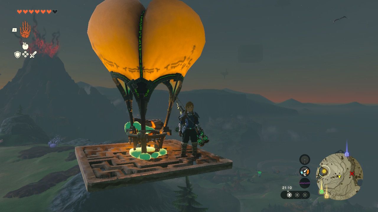 Tears of the Kingdom - Riding a hot air balloon