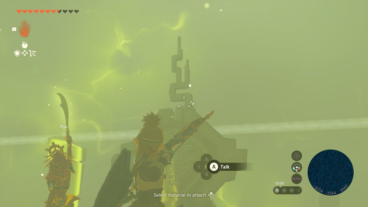 Tears of the Kingdom - Shooting a lightning arrow at the zonai device