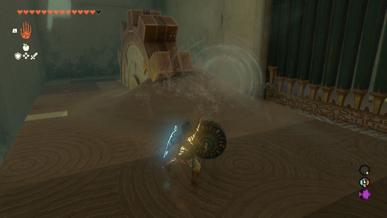 Tears of the Kingdom - Soryotanog Shrine - Revealing a cogwheel using wind