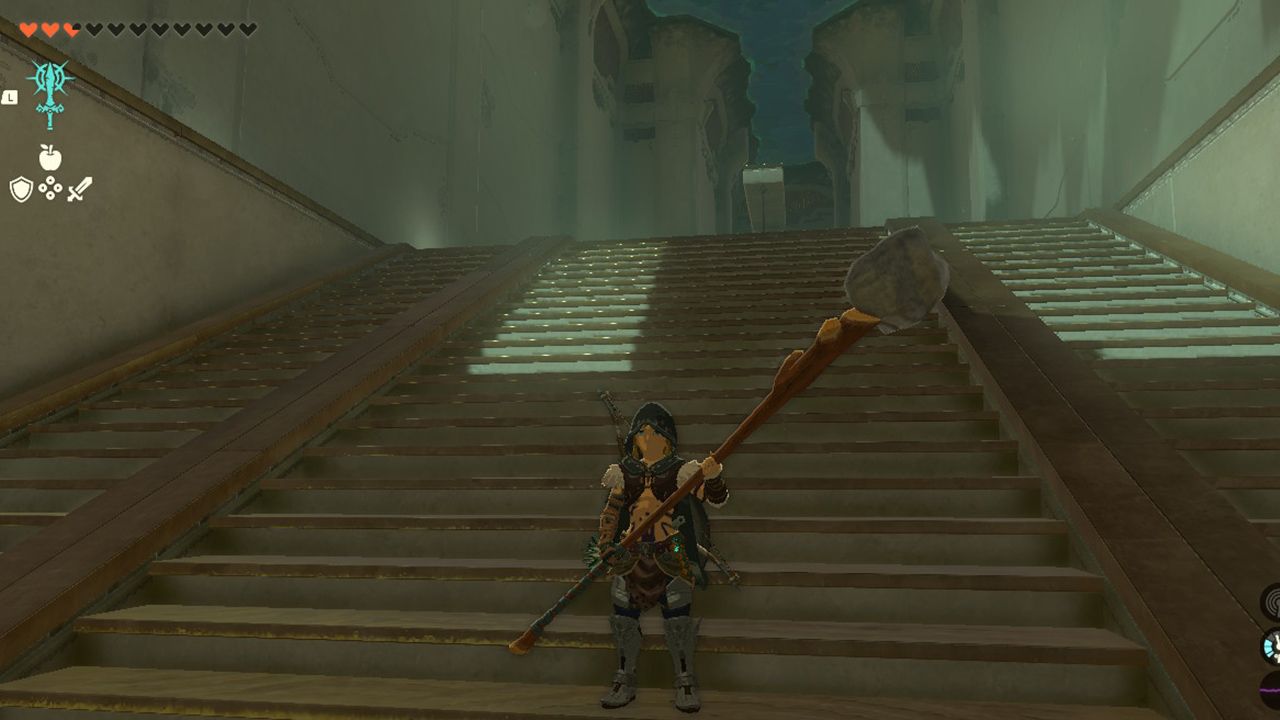 Tears of the Kingdom Link holding a Sturdy Stick
